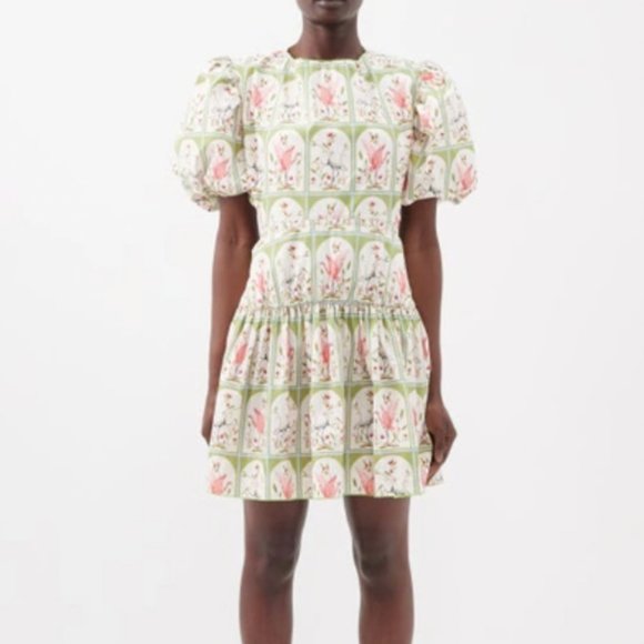 AGUA BY AGUA BENDITA Verao avian-print cotton-poplin mini dress - Picture 2 of 9